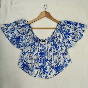 Zara Off Shoulder Cropped Floral Top, S